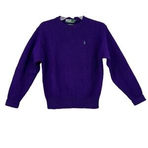 Polo Ralph Lauren Women's Size Small Vintage Knit Crewneck Sweater Purple